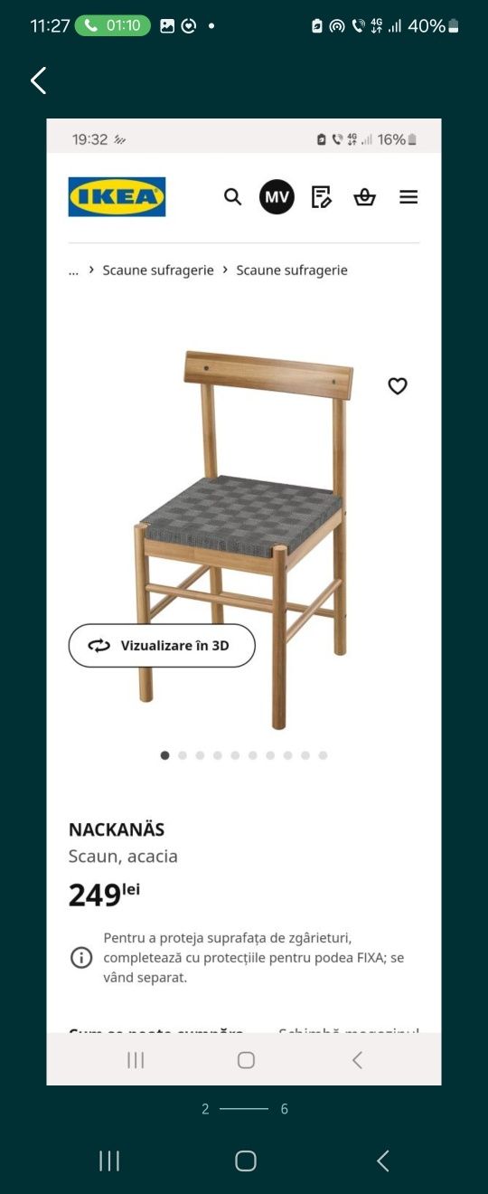 Scaune terasa Ikea lemn acacia ca noi FIX 700LEI