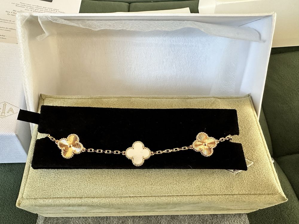 Van Cleef & Arpels Vintage Alhambra bracelet,5 motifs гривна rose gold