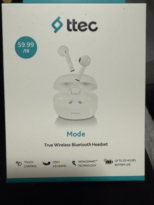 Безжични слушалки ttec - TWS Mode, бели