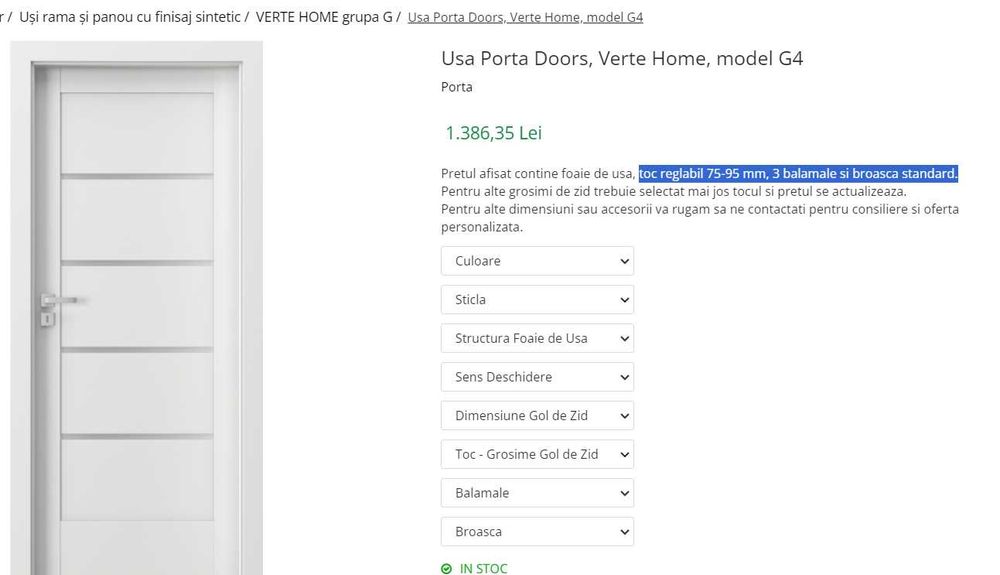 Usa baie Porta Doors Calitate Premium