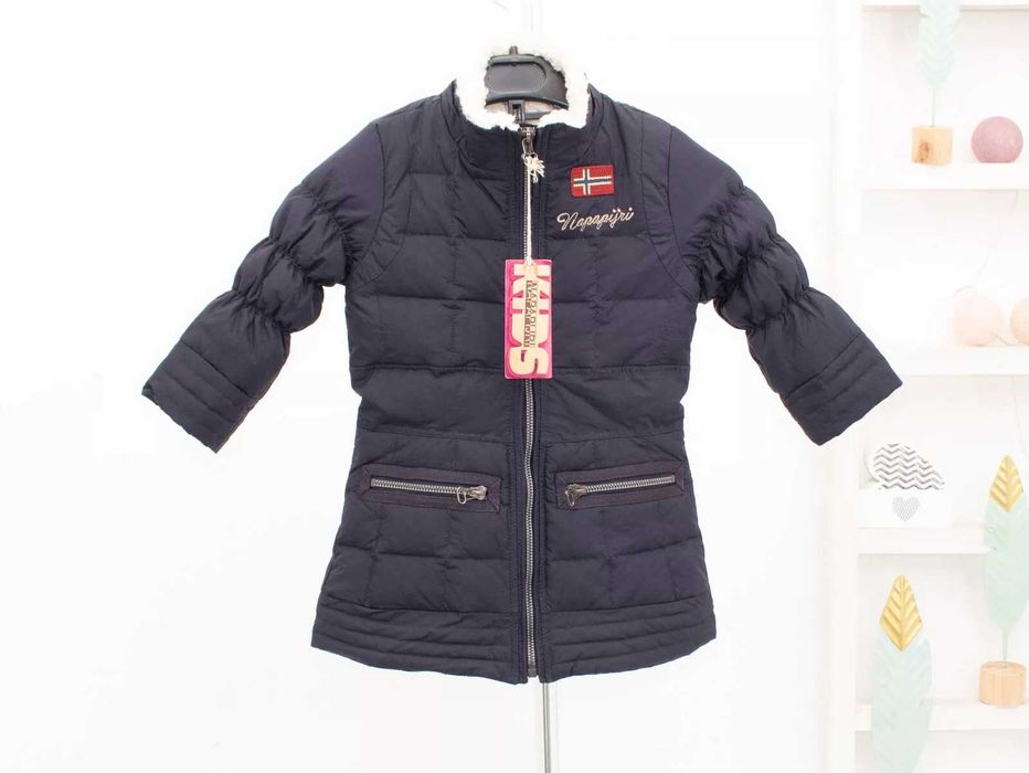 Napapijri пухена парка за момиче синя пълнеш пух/ пера Нова 2-3 г