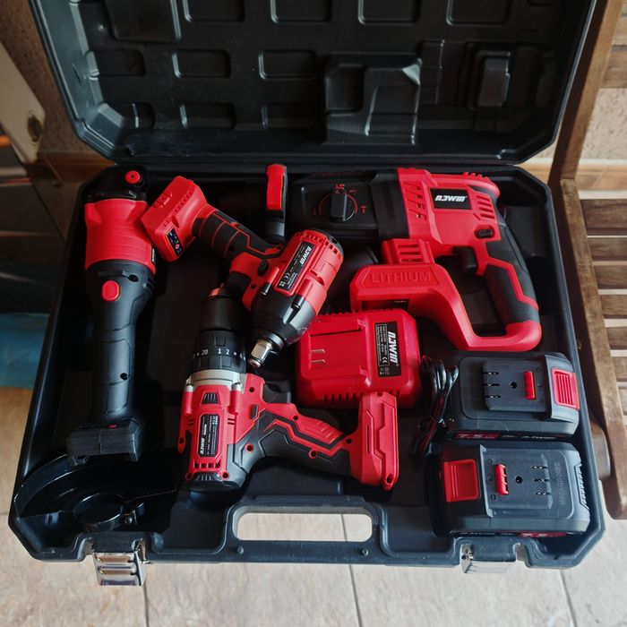 Set scule NAWIN 20v, flex, impact, filetanta si bormasina cu percutie