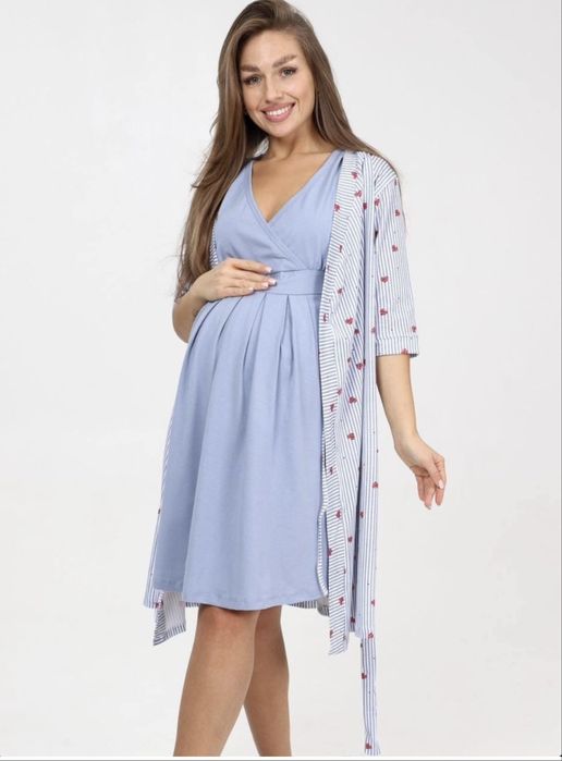 Халат и ночная сорочка для беременных и кормящих