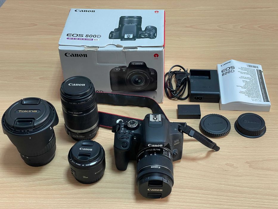 Canon 800D + 4 обектива