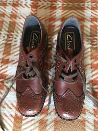 Оргинални официални Английски детски кожени обувки Clarks, Р# 34, Нови