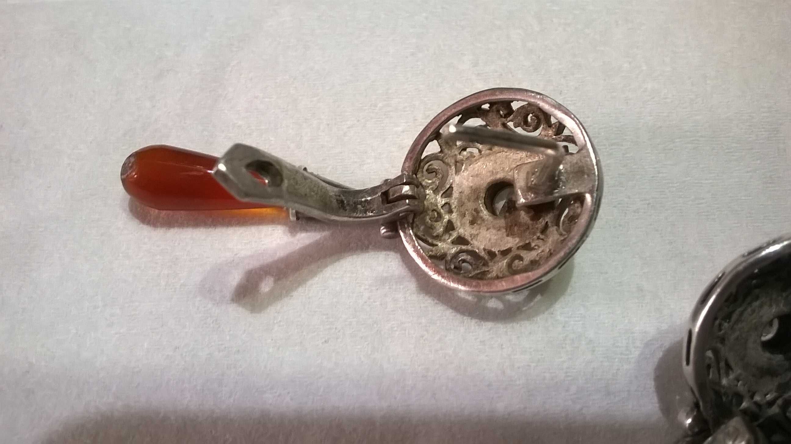 cercei argint 1930 deosebiti lucrat manual chihlimbar cristal diamant