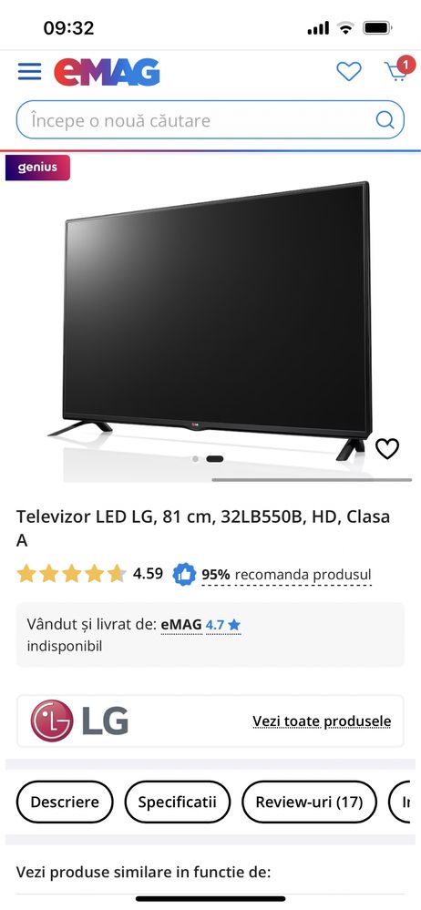 TV 32LB550B model