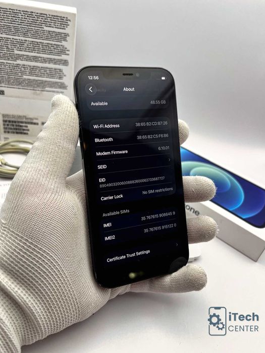 iPhone 12, 64GB, Black, 100% батерия, ОТЛИЧЕН, ГАРАНЦИЯ!