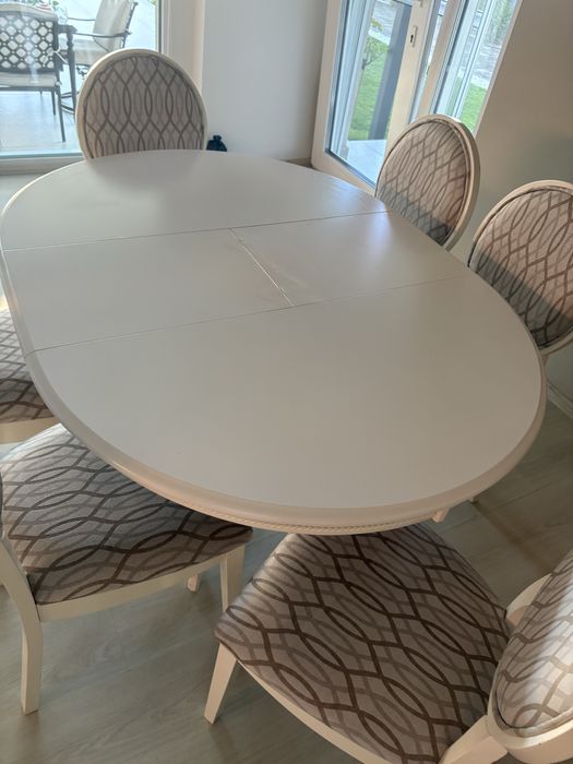 Masa dining lemn extensibila + 6 scaune