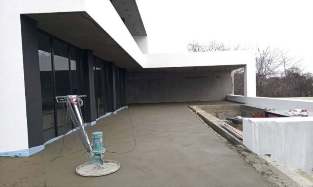 Промышленные полы, полусухая стяжка , Топинг