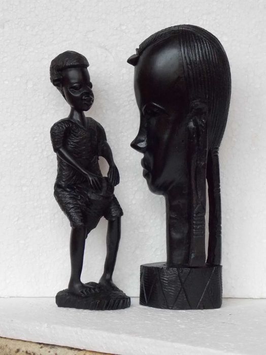 statueta abanos sculptura lemn arta veche figurine antichitati