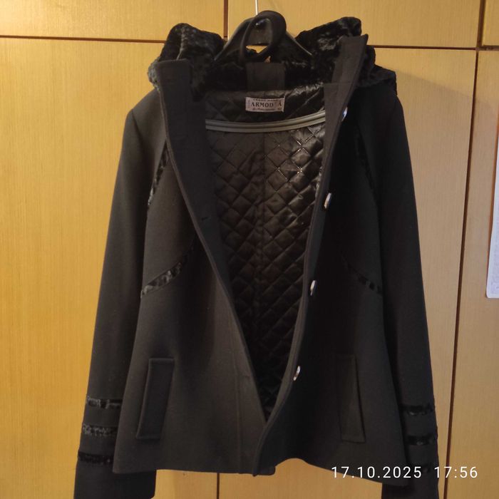 НОВО дамско луксозно турско палто ЧЕРНО р. М, СУПЕР евтино!