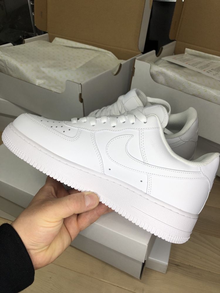 100% Piele Nike Air Force 1 AF1 All White Air Force 1 Triple White AF1