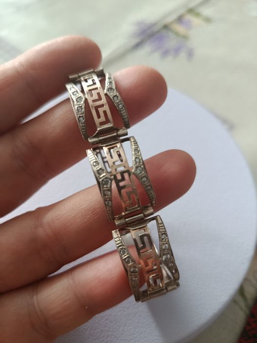Браслет серебро с золотом
