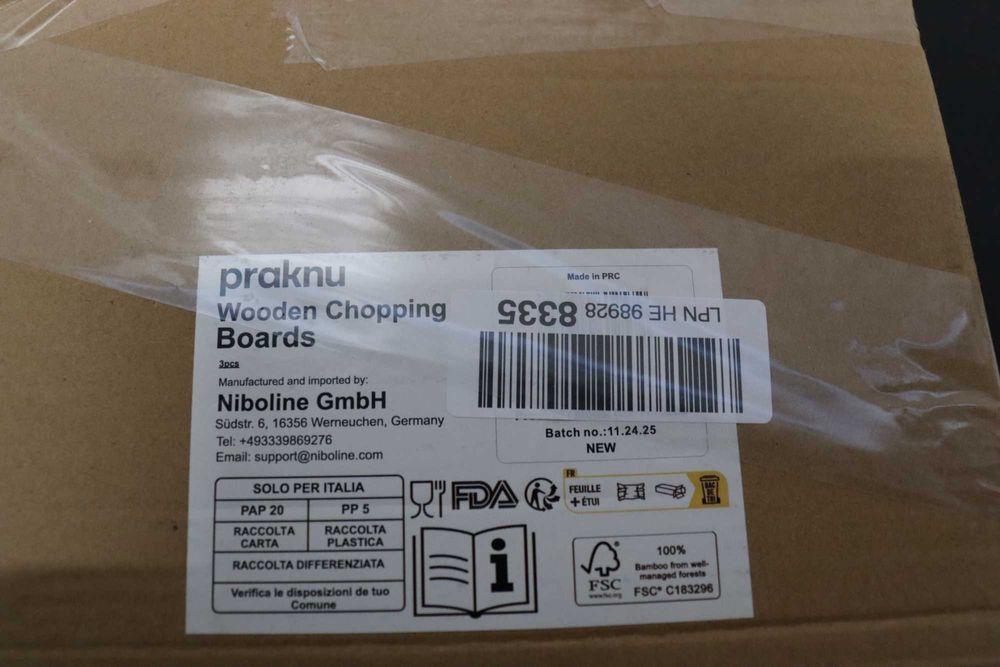 Praknu дървени дъски за рязане, комплект от 3 бр