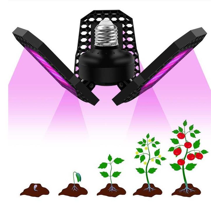 LED лампа за растеж на растения и цветя, 8W, 108 светодиода