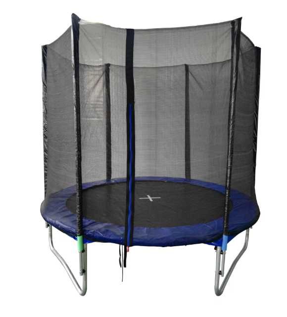 Trambulina copii JKL-8FT1.2-0, metal, cu sistem de protectie, D 244 cm