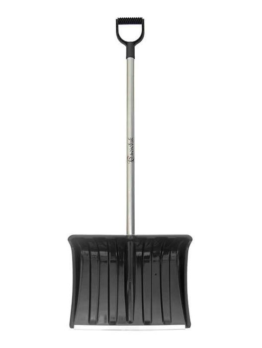 Лопата снеговая  пластмассовая Снеговик с алюм черенком