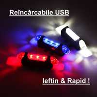 [-50%] 5 LED bar REincarcabile- Lumini / Far/ Lanterna /Stop Bicicleta