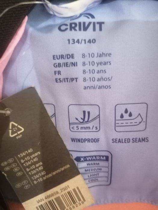 Costum ski Crivit narimea 134/140, 8-10 ani, NOU!