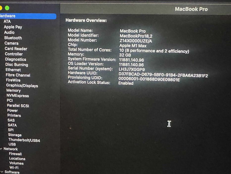 MacBook Pro M1 Max 32GB RAM / 1TB SSD / 16'