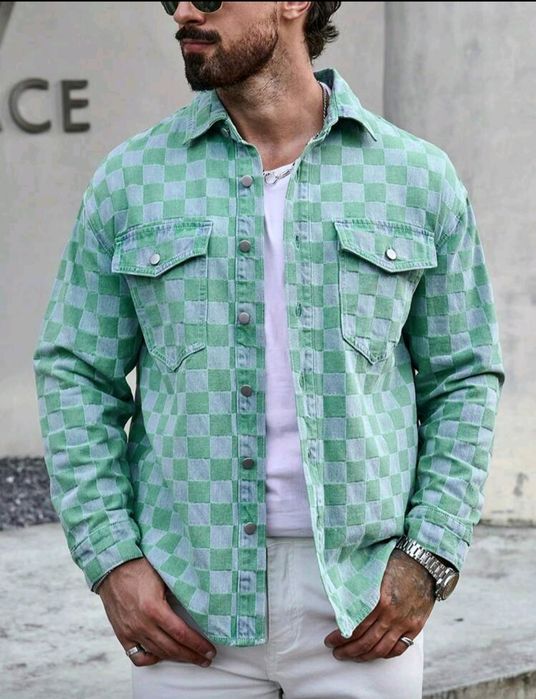 Мъжки винтидж оригинални маркови дънкови якета графити надписи М L Xl