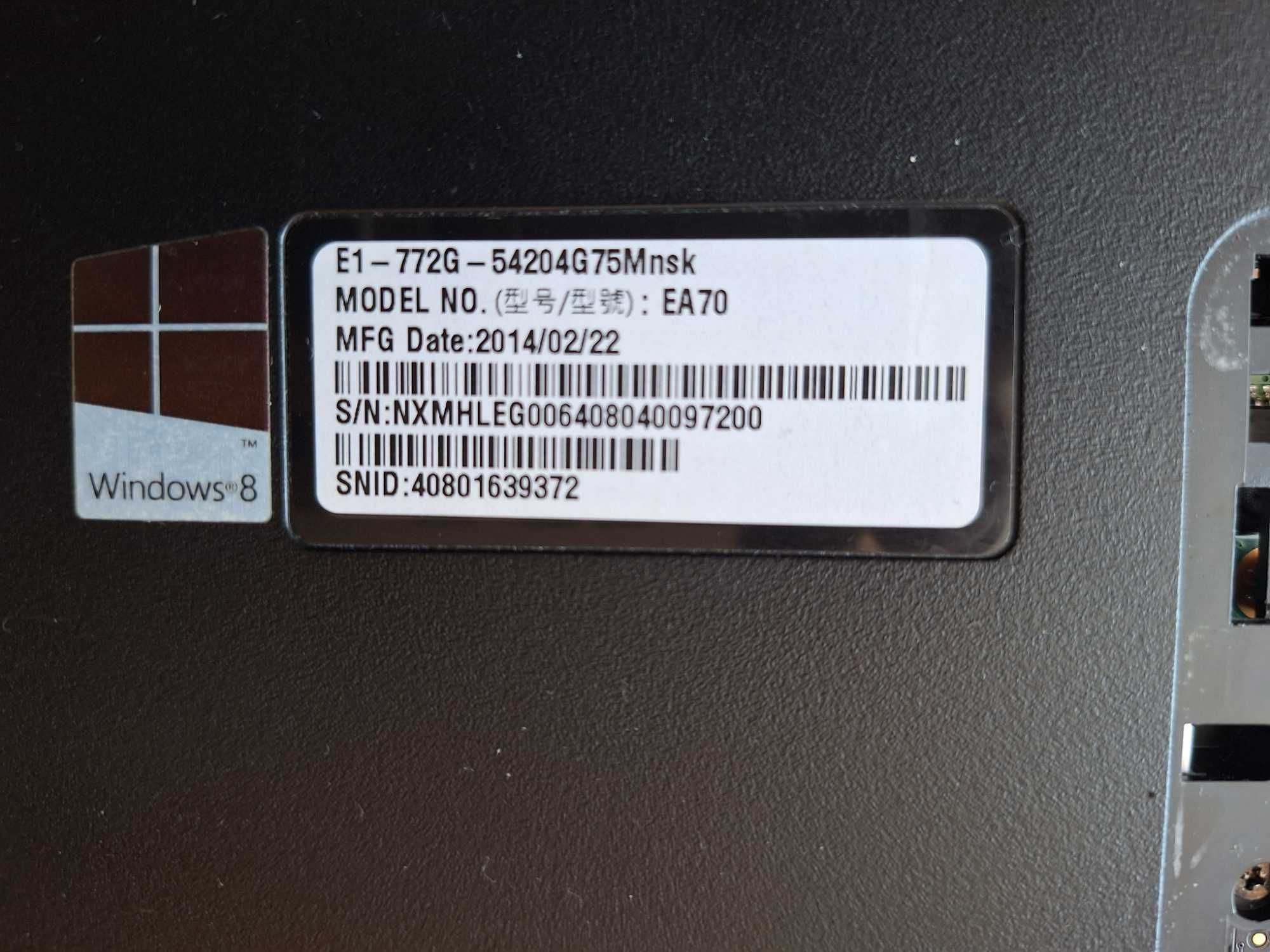 ACER Aspine Е1-772G / I5-4200M / 8Gb DDR3L /17,3"/