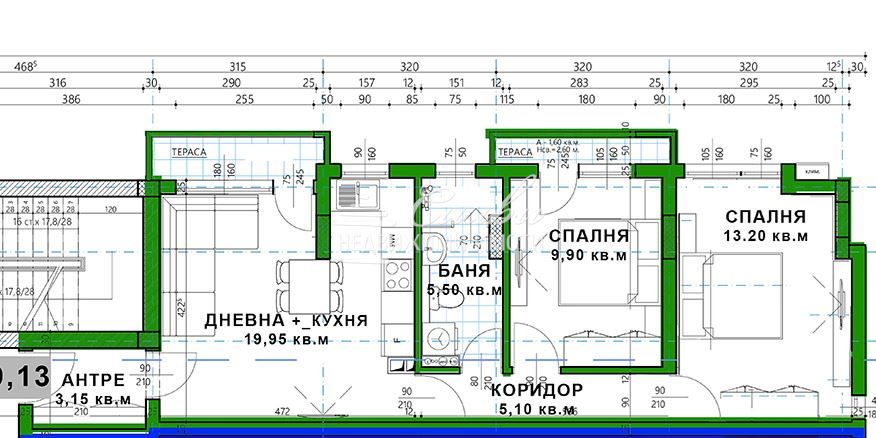 Тристаен апартамент НОВО строителство - кв. Пазара