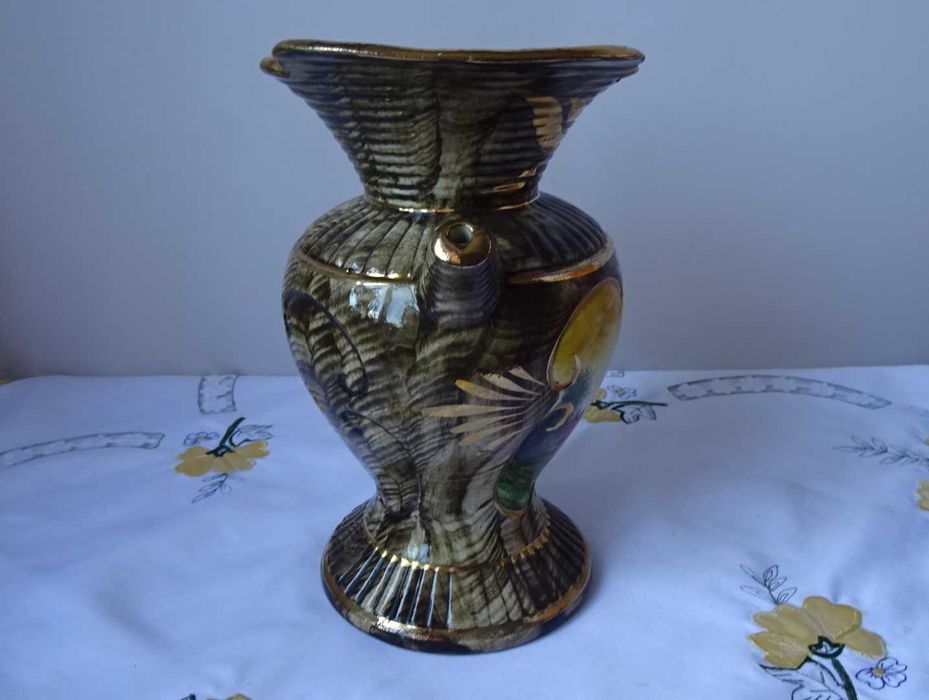 Винтидж керамична ваза, ръчно рисувана от H. Bequet Quaregnon в Белгия