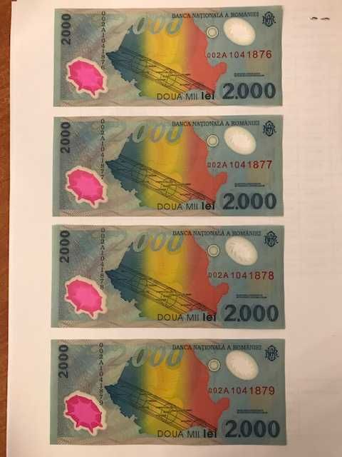 Bancnote de 2000 lei cu eclipsa 1999