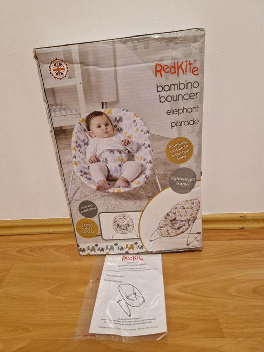 Balansoar copil din material textil, imprimeu elefant