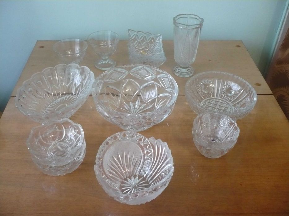 Хрустальные советские вазы для салатов, фруктов или сладостей