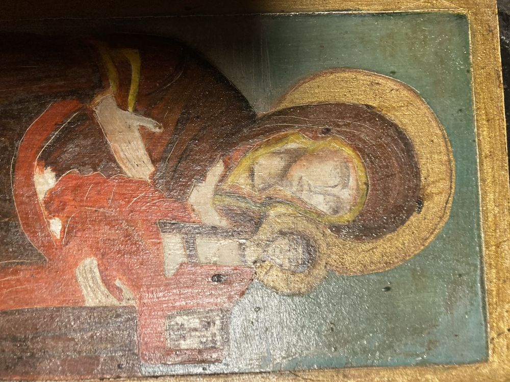 Стара възрожденска икона Богородица и Исус 19 век