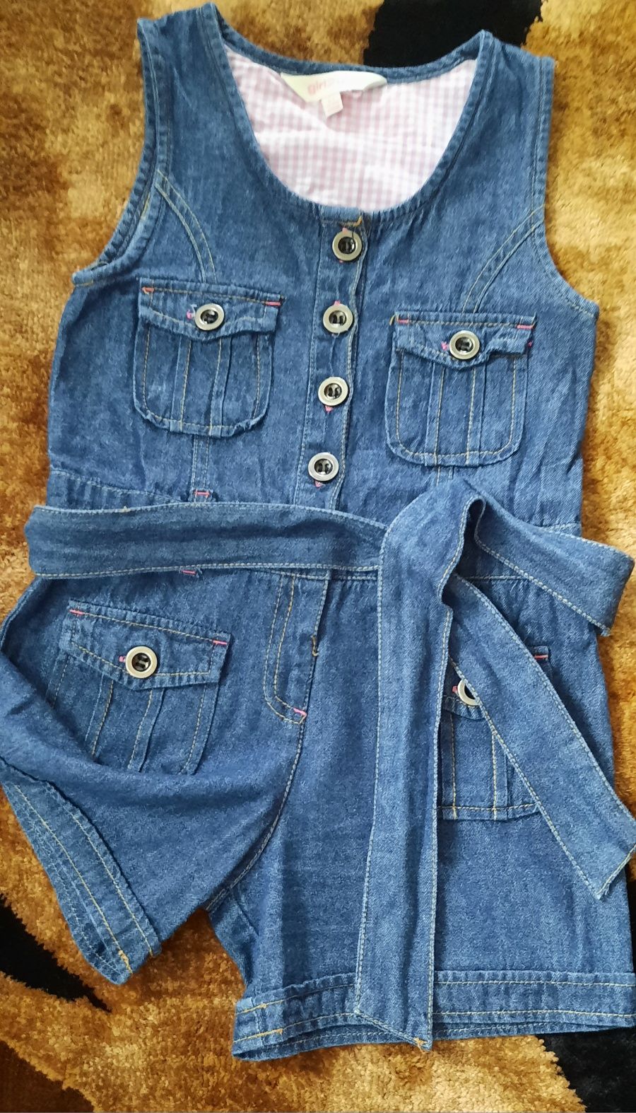 Salopeta Denim pantalon scurt 5-7ani