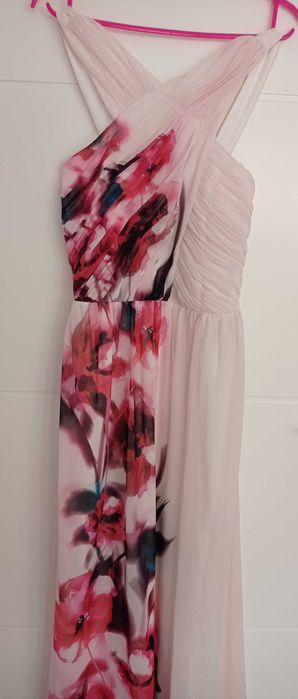 Нова дълга оф. рокля от Англия с цветя EU 38, UK10