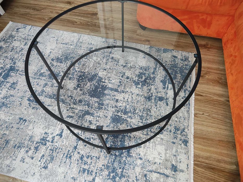 Masa cafea living sticla fier 80 cm