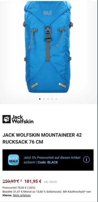 Jack Wolfskin Mountaineer 42 Rucksack 76 cm
