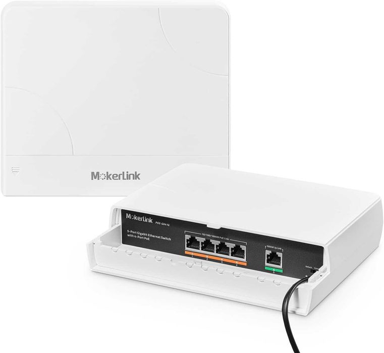 Switch MokerLink POE Gigabit exterior 5 port,4 port POE+ 1000Mbps