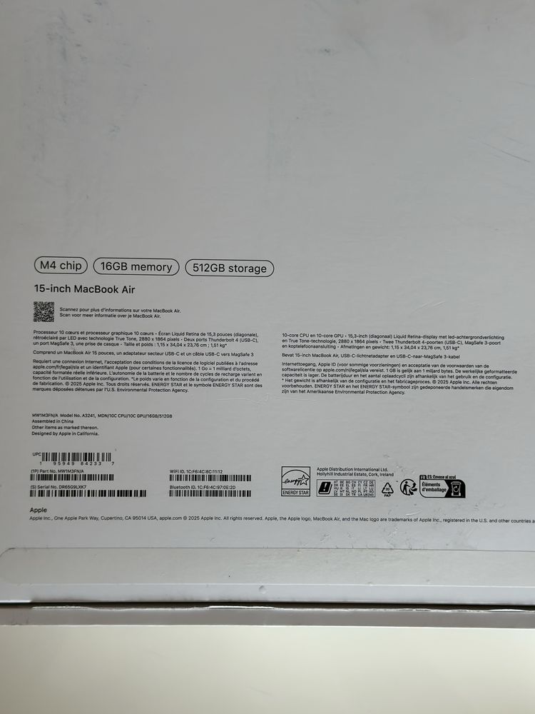 MacBook M4 512GB 15”