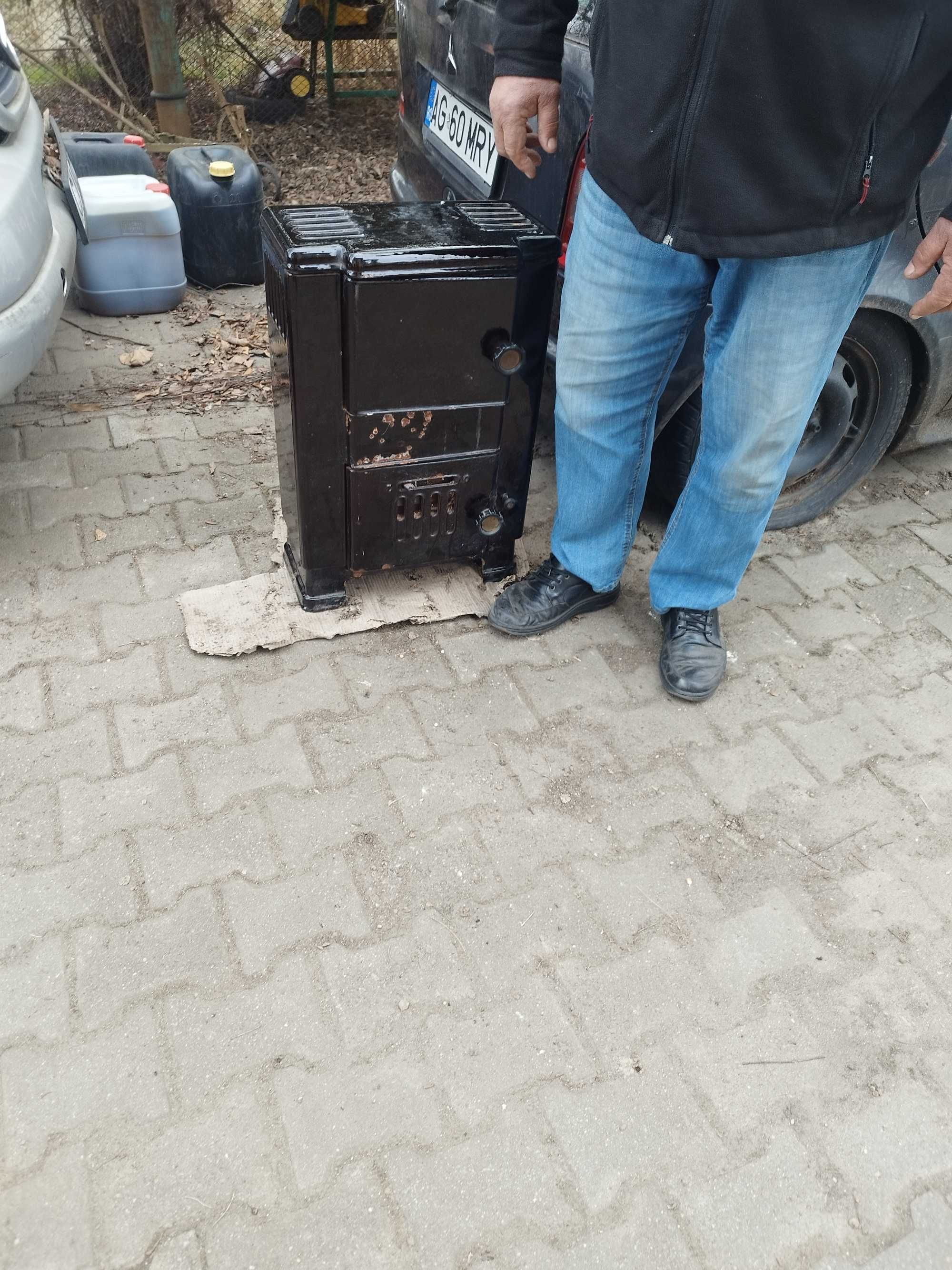 Soba de fonta emailata cu șamotă