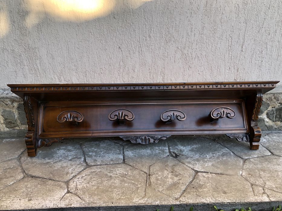 Cuier lemn masiv sculptat retro vintage