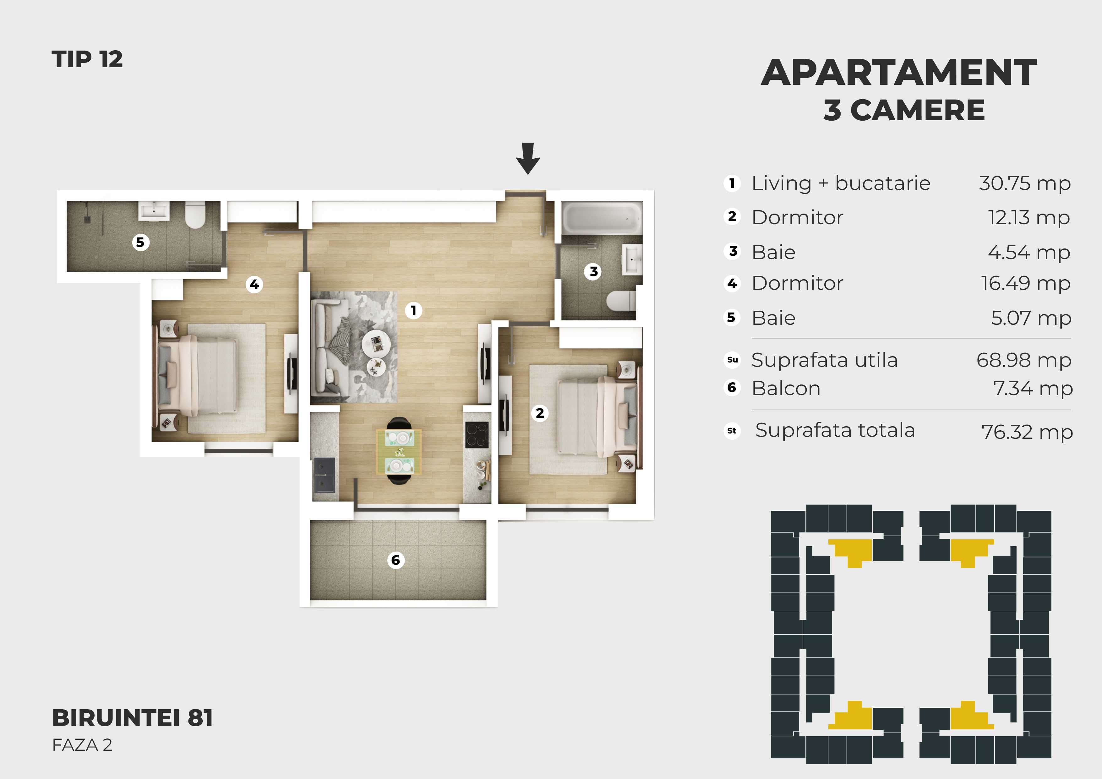 Apartament 3 camere - Direct dezvoltator -Comision 0%