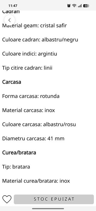 festina 41mm geam safir