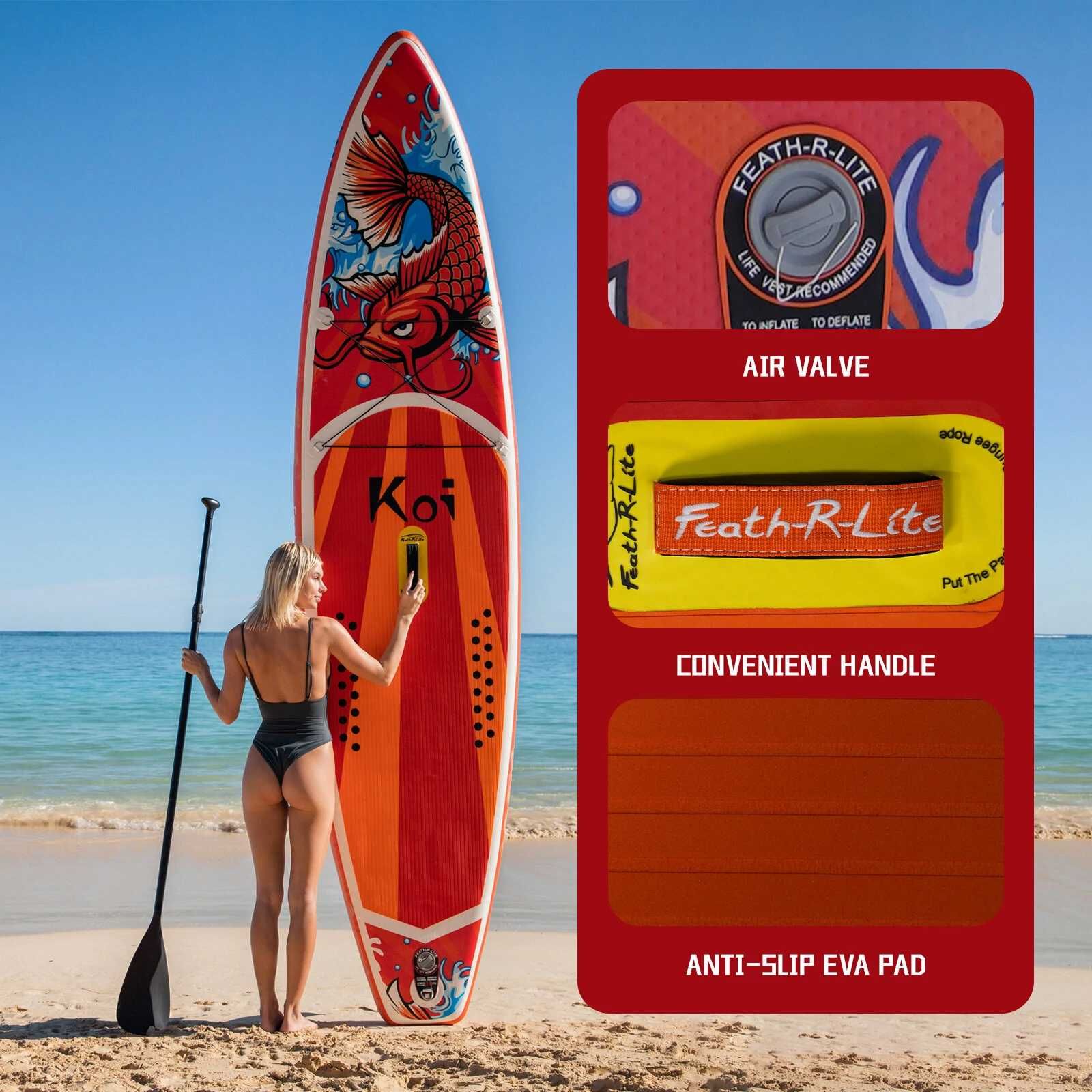 Надуваем падълборд FunWater MONKEY KOI paddle board SUP НОВ В КАШОН