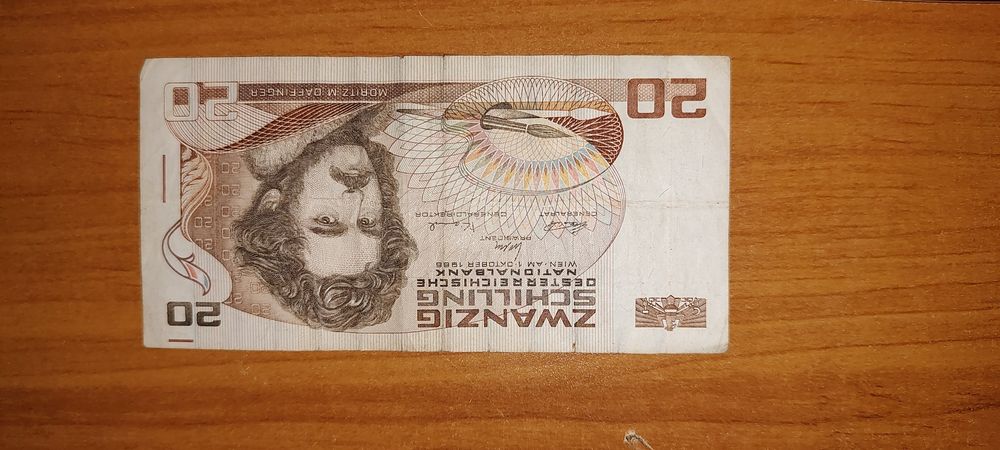 1 bancnota 20 SCHILLING silingi zwanzig 1986 MORITZ DAFFINGER austria