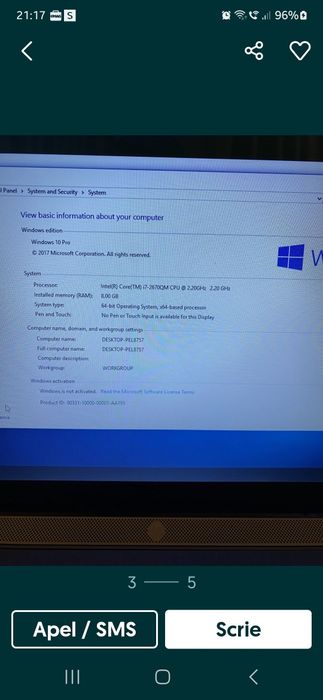 Laptop HP i 7 SI 8 GIGA RAMI