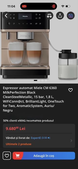 Espressor cafea profesional Miele CM6360 editie limitata ,nou sigilat