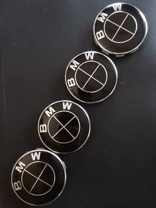 Set 4 Capace BMW 68mm negru pentru jante Bmw