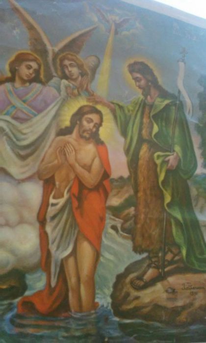 Icoană  cu ,, Botezul lui Isus " - 1890