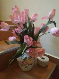 изкуствени цветя гладиоли и лалета+подарък за дома